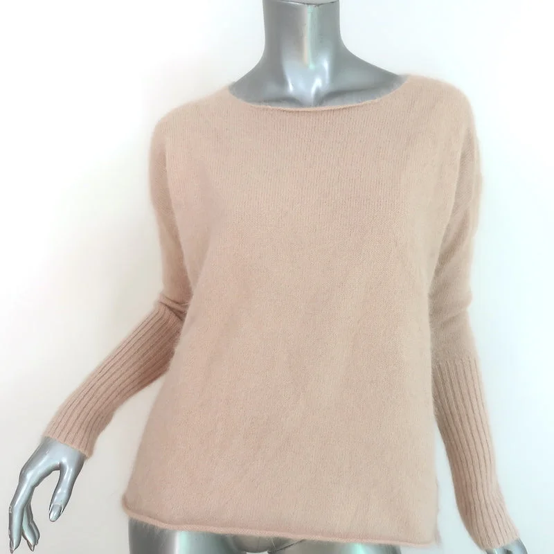 Nili Lotan Oversized Crewneck Sweater Camel Angora-Blend Size Extra Small NEW Knit Fabric Woven Fabric Fleece Fabric