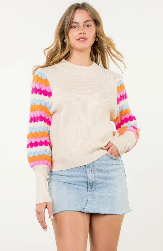 Rainbow Sleeve Sweater Thin Thick Dense