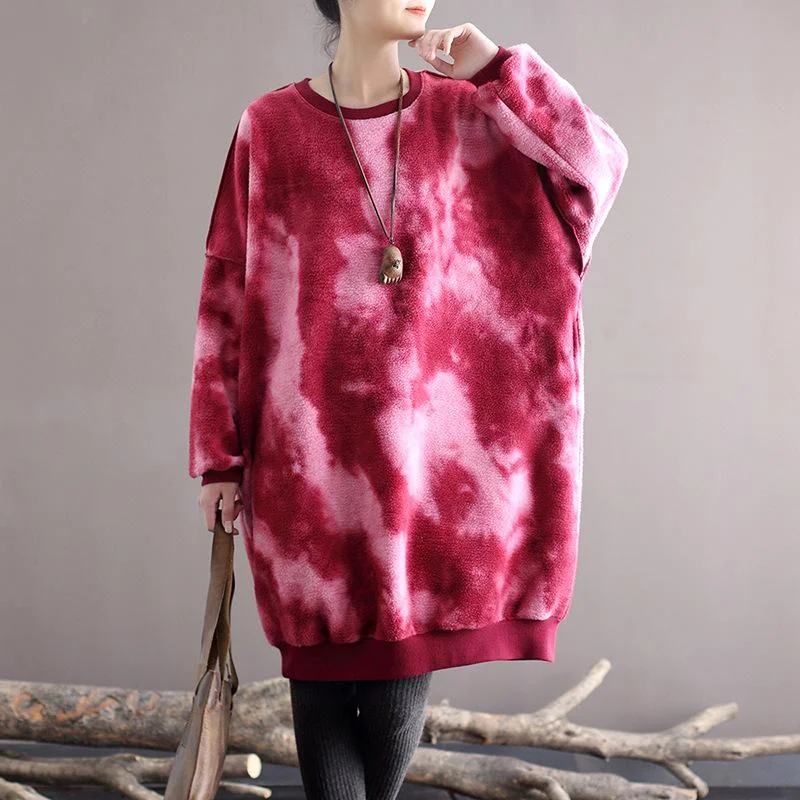 Winter Spring Retro Thick Tie-Dye Long Sweater Stylish Fashionable Trendy