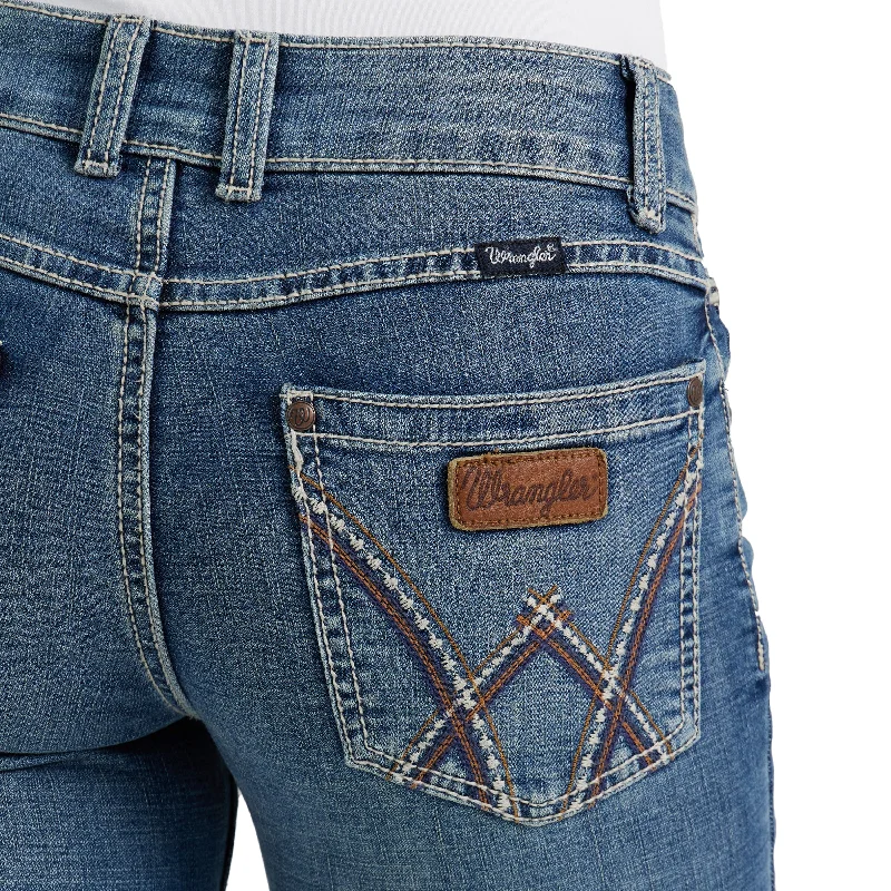 Wrangler Women's Retro Mae Mid Rise Jean, Deadwood Comfortable Low-Rise Jeans
