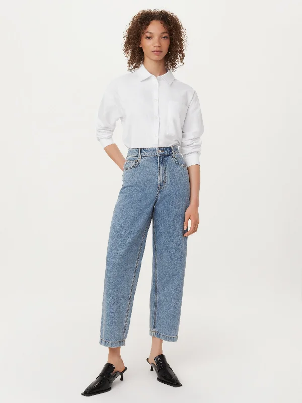 The Janis Wide Balloon Jean in Light Wash Casual Bootcut Ripped Jeans
