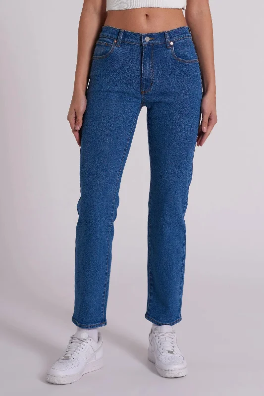 Abrand - 95 Stovepipe Liliana Jean, Mid Blue Comfortable Zip-Up Skinny Jeans