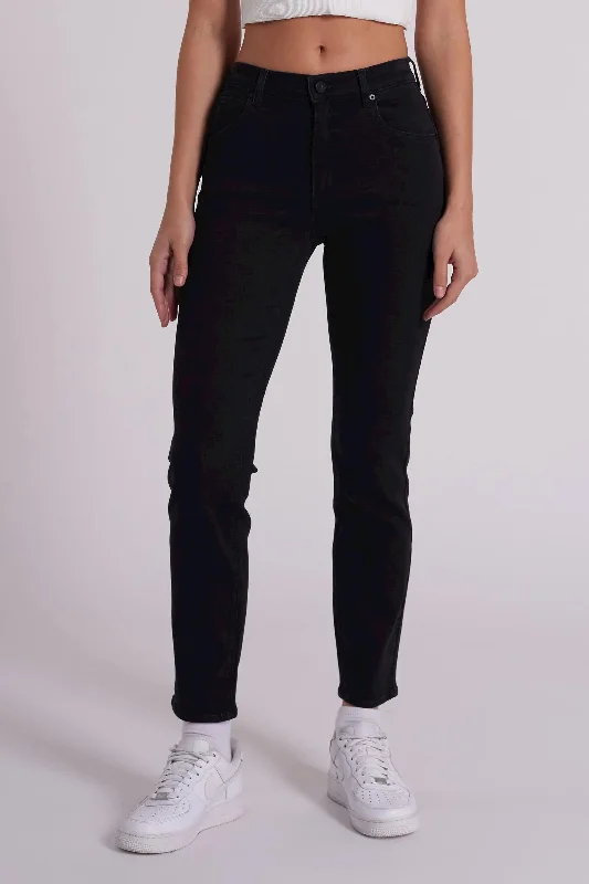 Abrand - 95 Stovepipe Nellie Jean, Black Elegant High-Waisted Flared Jeans