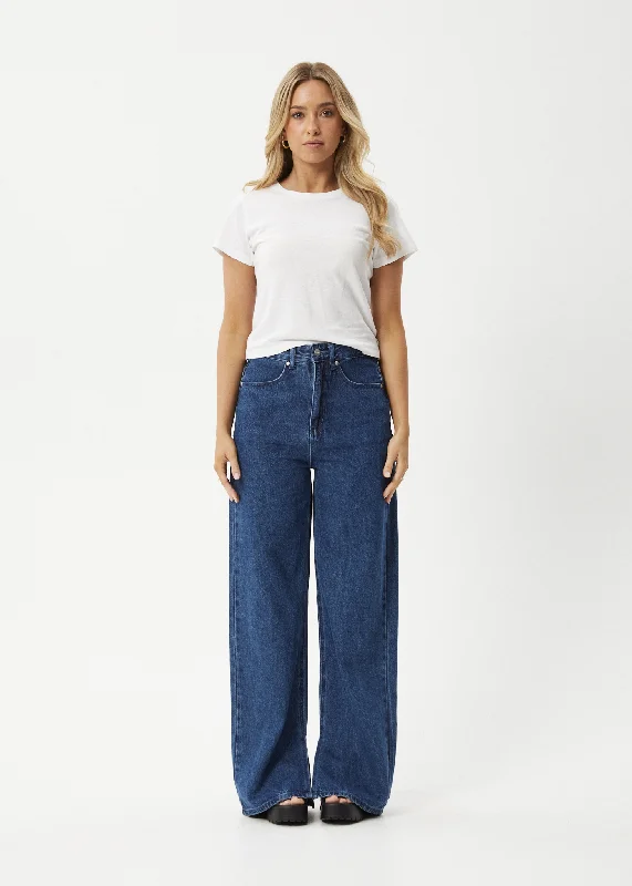 AFENDS Womens Bella - Denim Wide Leg Baggy Jean - Authentic Blue Trendy Acid Wash Skinny Jeans AFENDS Womens Bella - Denim Wide Leg Baggy Jean - Authentic Blue Trendy Acid Wash Skinny Jeans