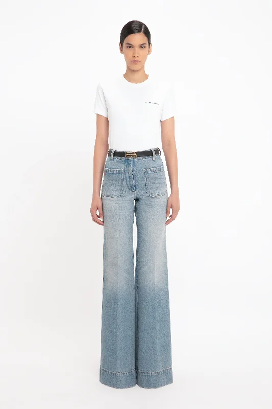 Alina High Waisted Jean In Pale Blue Wash Casual Loose Fit Jeans
