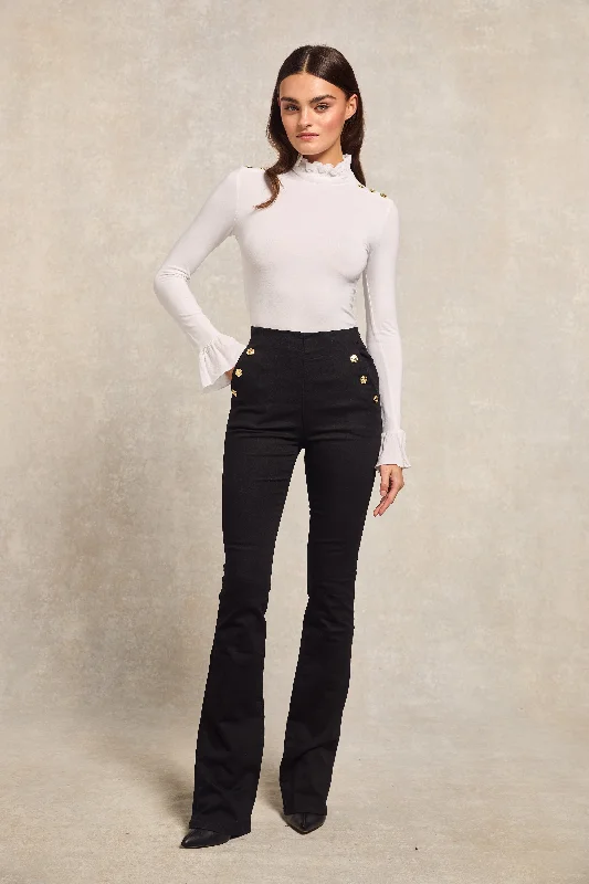 Amoria Flared Jean (Black) Chic Vintage-Inspired Denim Jeans
