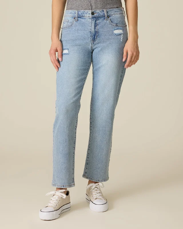 CHARLIE MID-RISE JEAN Stylish Acid-Wash Jeans