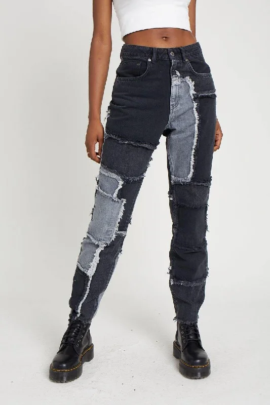 Cheat Jean - Charcoal Comfortable Folded Hem Jeans
