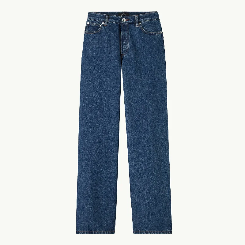 Women's Elisabeth Jean - Classic Indigo Trendy Wide-Leg High-Waist Denim