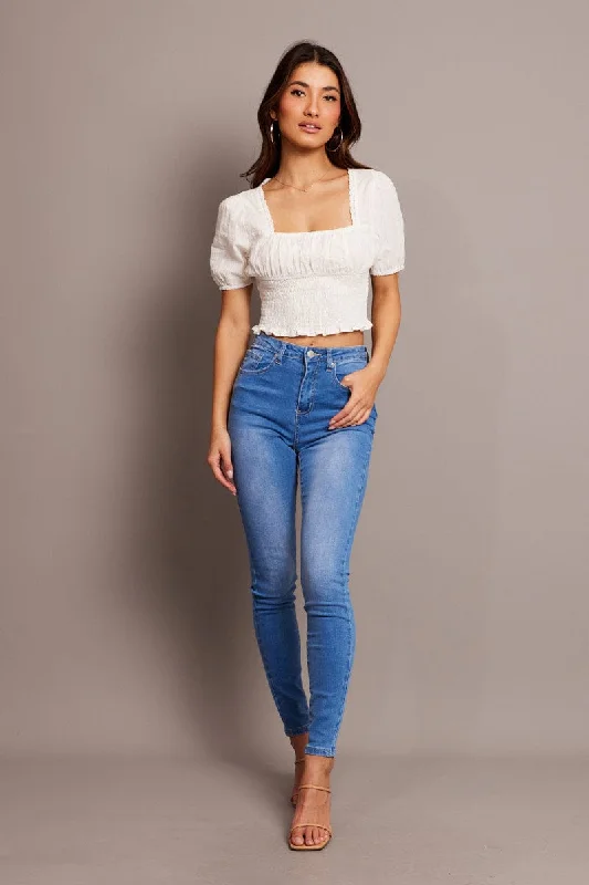 Denim Skinny Jean High Rise Fashionable Slim Fit Jeans