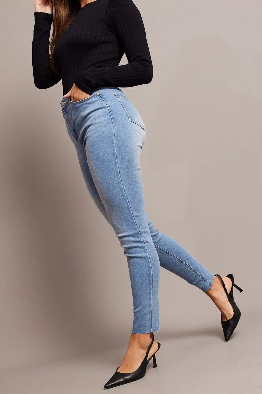 Denim Skinny Jean High Rise Trendy Acid Wash Skinny Jeans