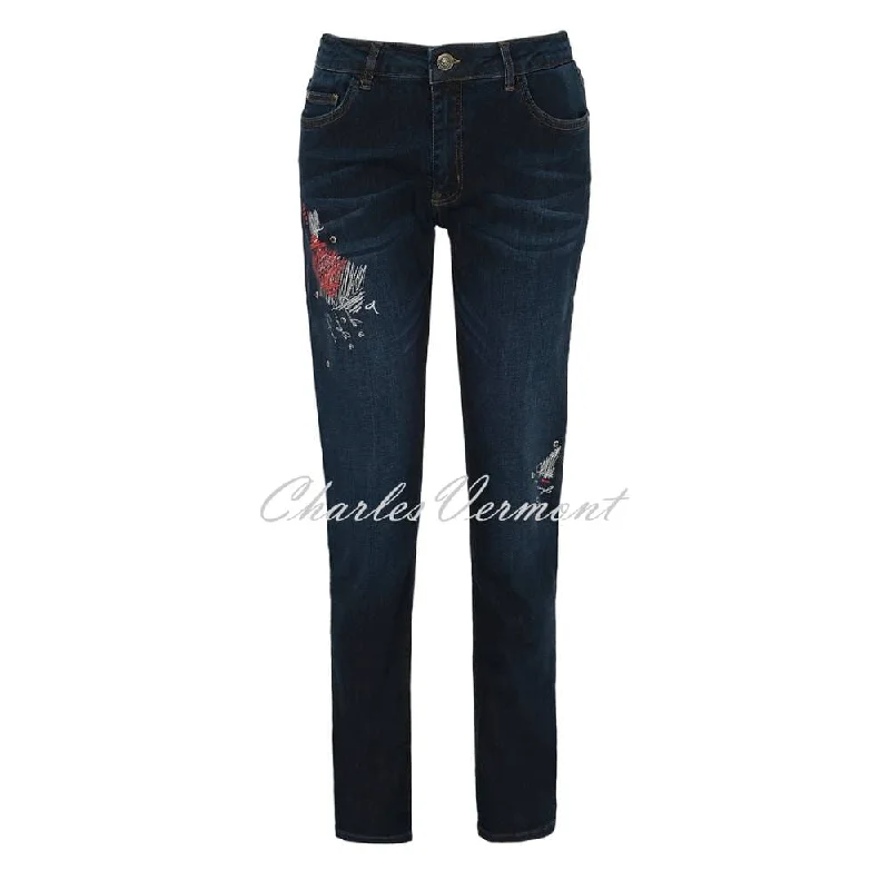 Dolcezza Hand Painted Denim Jean - Style 73402 Cozy Relaxed Fit Denim Jeans