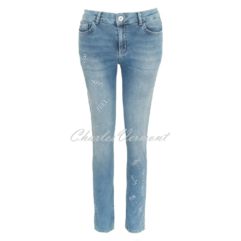 Dolcezza 'Happy' Jean With Diamante Detail - Style 24301 Casual Distressed Skinny Jeans Dolcezza 'Happy' Jean With Diamante Detail - Style 24301 Casual Distressed Skinny Jeans