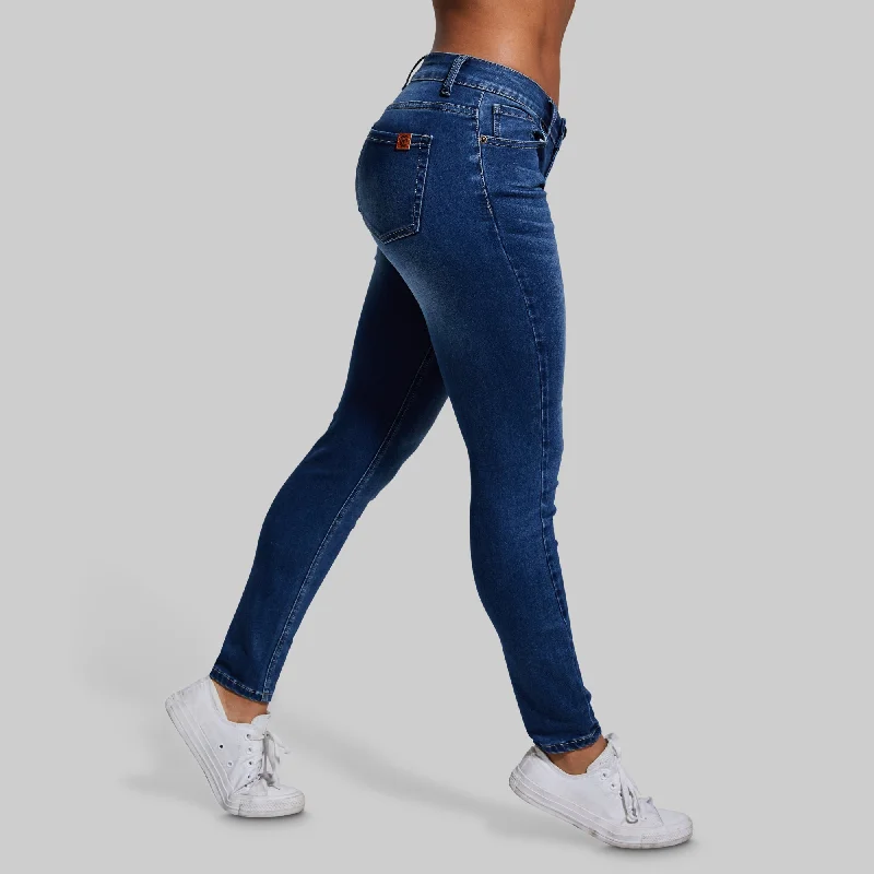 FLEX Stretchy Mid-Rise Skinny Jean (Dark Wash) Comfortable Distressed Straight-Leg Jeans FLEX Stretchy Mid-Rise Skinny Jean (Dark Wash) Comfortable Distressed Straight-Leg Jeans
