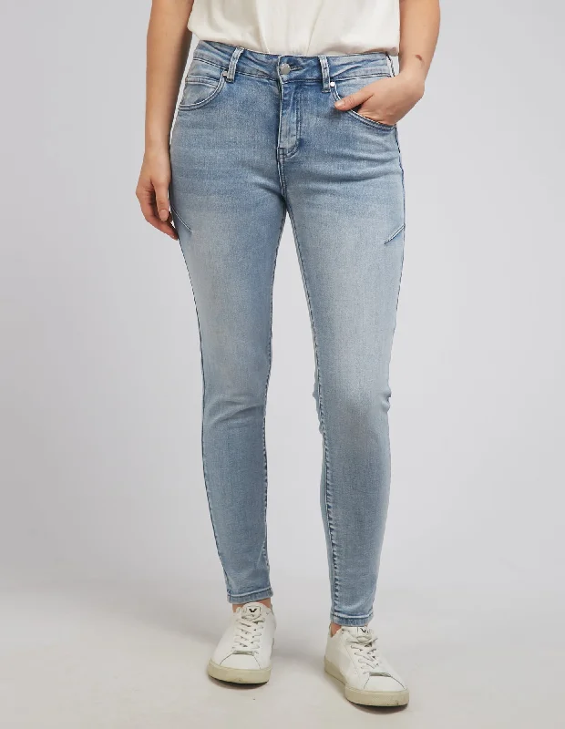 Foxwood City Jean - Light Blue Comfortable Zip-Up Skinny Jeans