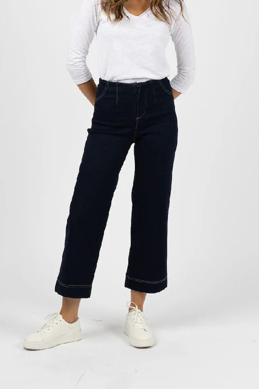 Humidity - Fleetwood Jean, Dark Blue Fashionable Raw Edge Jeans