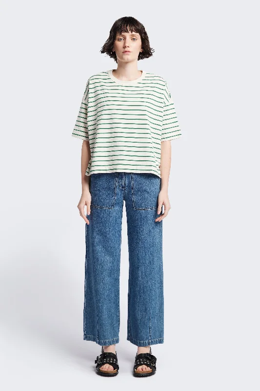 Interval Front Pocket Jean Mid Wash Fashionable Raw Hemmed Jeans