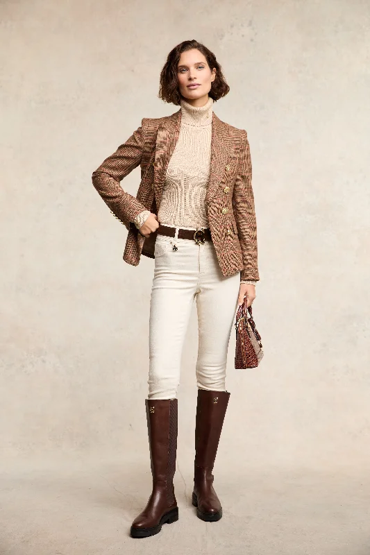 Jodhpur Jean (Oatmeal) Comfortable Faded High-Rise Jeans