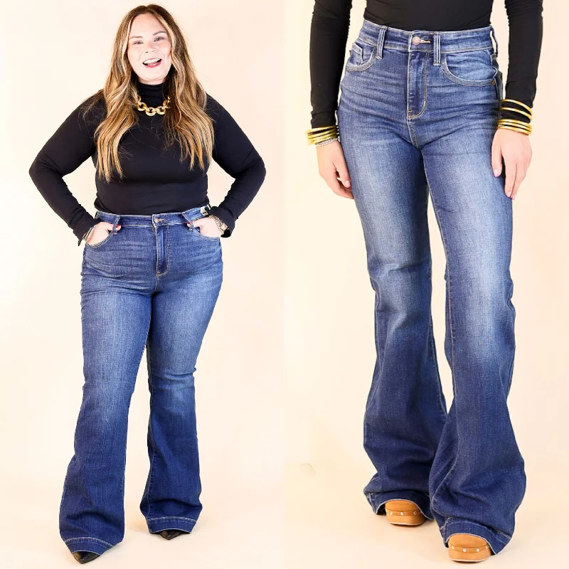 Judy Blue | On the Move High Waisted Wide Hem Flare Jean in Medium Wash Comfortable Ankle Jeans Judy Blue | On the Move High Waisted Wide Hem Flare Jean in Medium Wash Comfortable Ankle Jeans