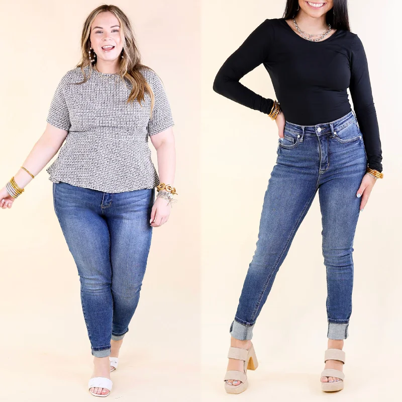 Judy Blue | Timeless Classic Tummy Control Classic Skinny Jean in Medium Wash Casual Distressed Denim Jeans Judy Blue | Timeless Classic Tummy Control Classic Skinny Jean in Medium Wash Casual Distressed Denim Jeans