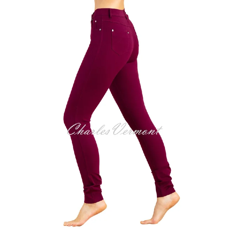 Marble Full Length Skinny Jean – Style 2402-205 (Berry) Stylish Slim Fit Denim