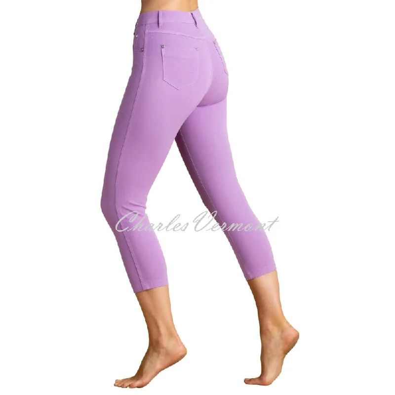 Marble Mid-Calf Cropped Leg Skinny Jean – Style 2412-197 (Lavender) Elegant Dark-Wash Bootcut Jeans