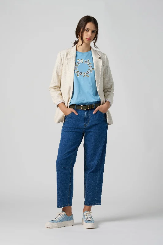 MOTO DENIM JEAN Stylish High-Rise Mom Jeans