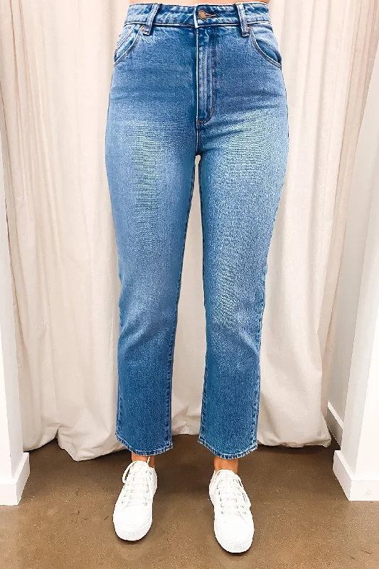 Original Straight Jean Brad Blue Fashionable Frayed Hem Denim
