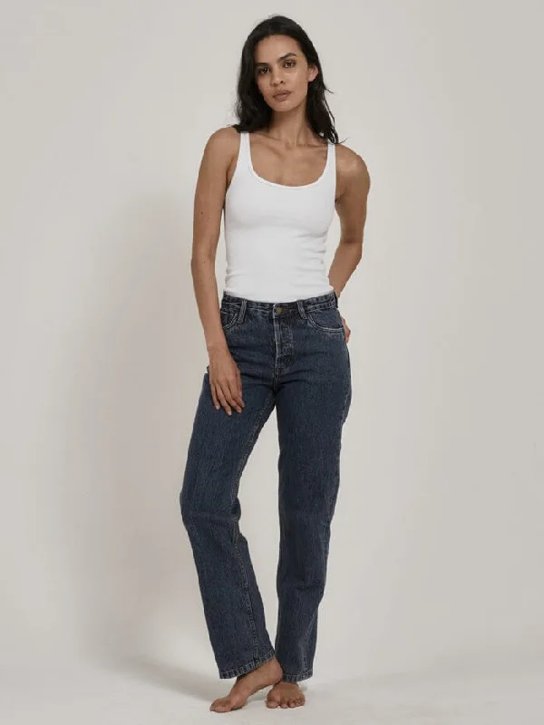 Rachel Mid Straight Jean - Worn In Blue Fashionable Bootcut Jeans