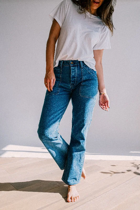Scout Jean | Salt Wash  Denim Military Pant Trendy Low-Rise Slim Jeans