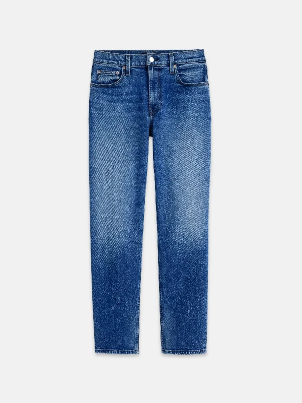 Amber Mid-Rise Slim Jean Trendy Button-Up High-Waist Jeans
