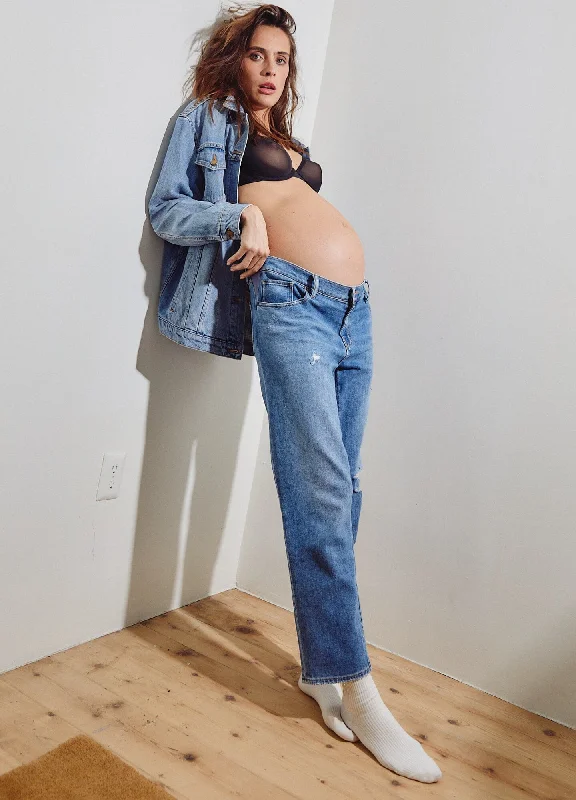 The Boyfriend Maternity Jean Comfortable Dark Wash Jeans