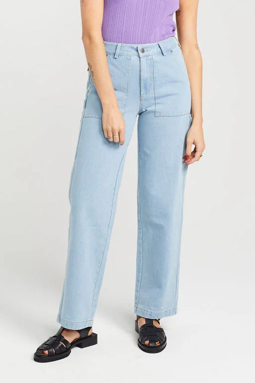 Thing Thing - Helpful Jean, Stone Wash Denim Trendy Low-Rise Bootcut Jeans