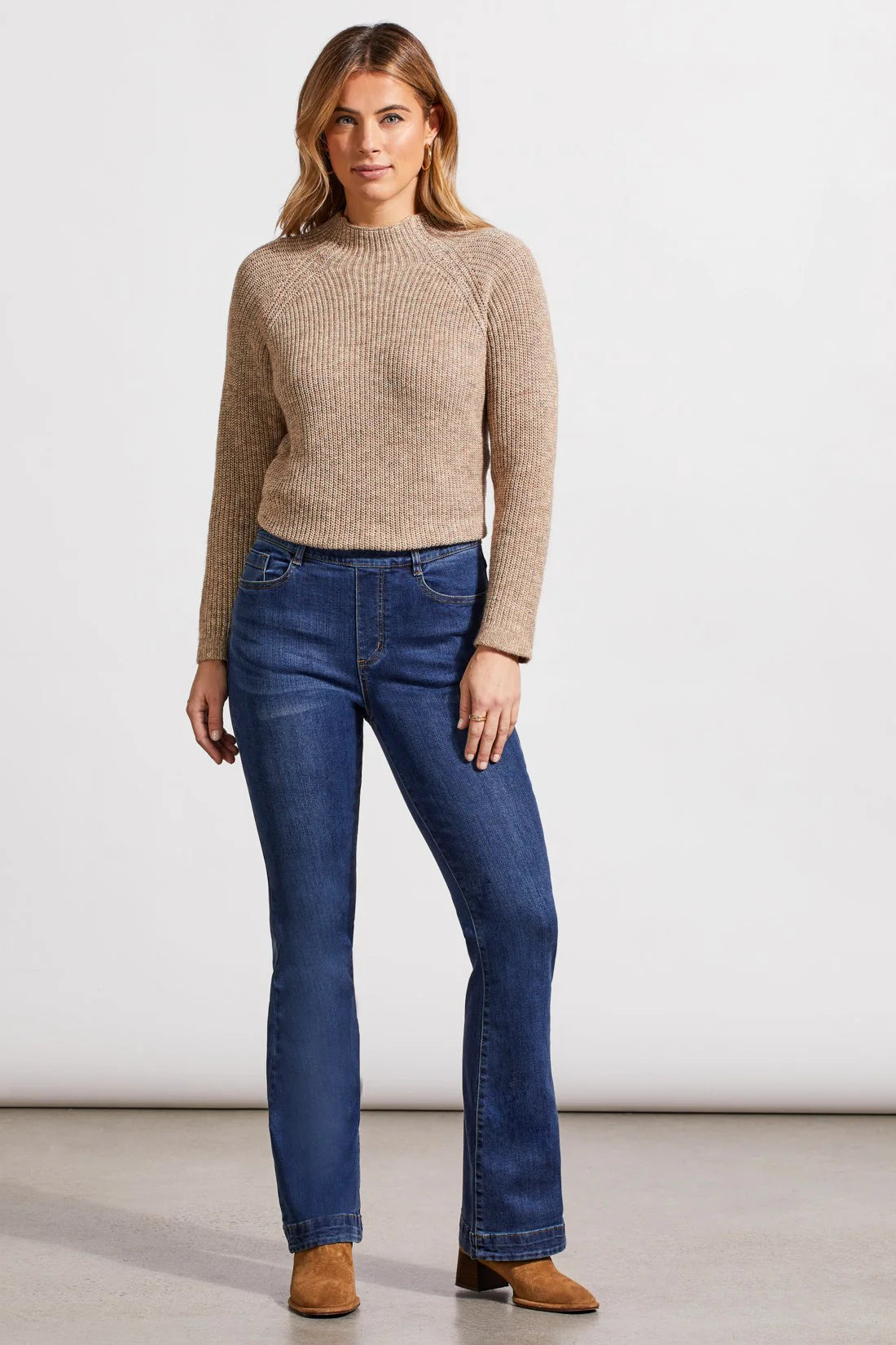 Tribal Audrey Pull On Flare Jean Stylish Paperbag Waist Denim