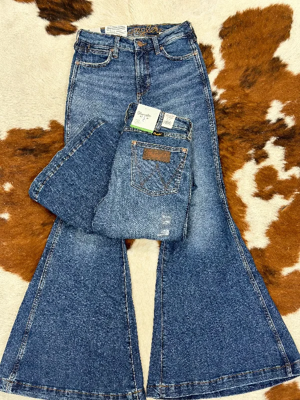 WOMENS WRANGLER CLASSIC BLUE FLARE JEAN Fashionable Slim Fit Jeans