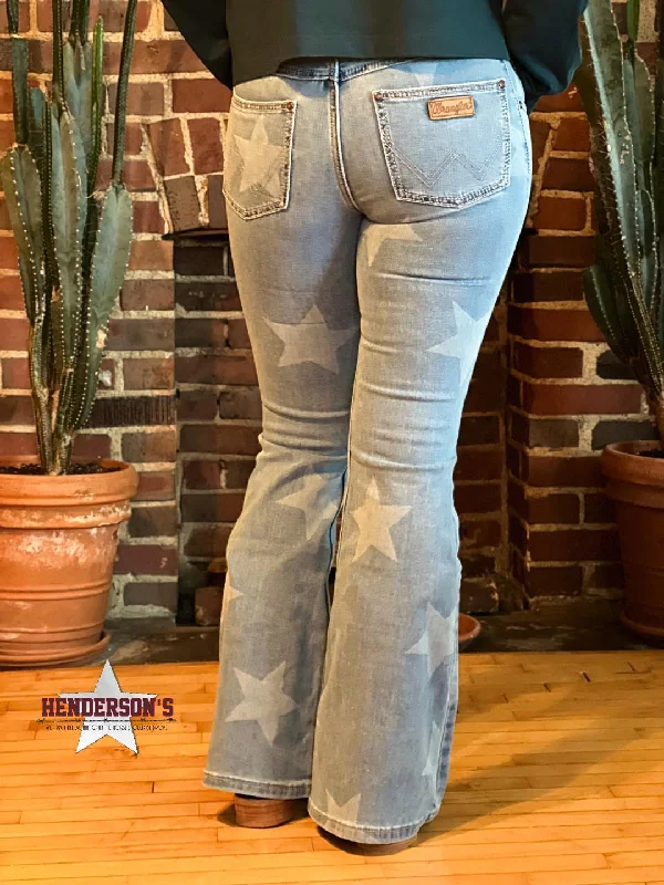 Wrangler Retro Mid Flare Alice Jean Fashionable Straight Fit Denim