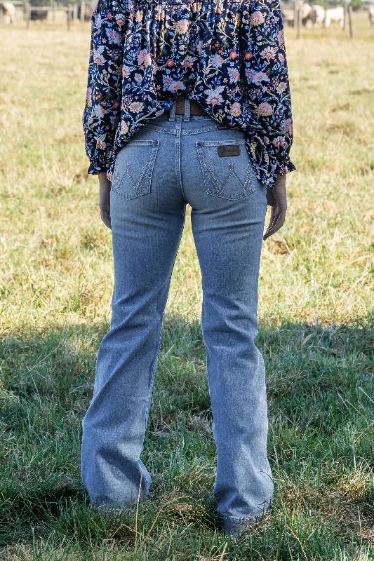 Wrangler Wmns Hallie Jean - Mae 34 Leg Casual Distressed Denim Jeans