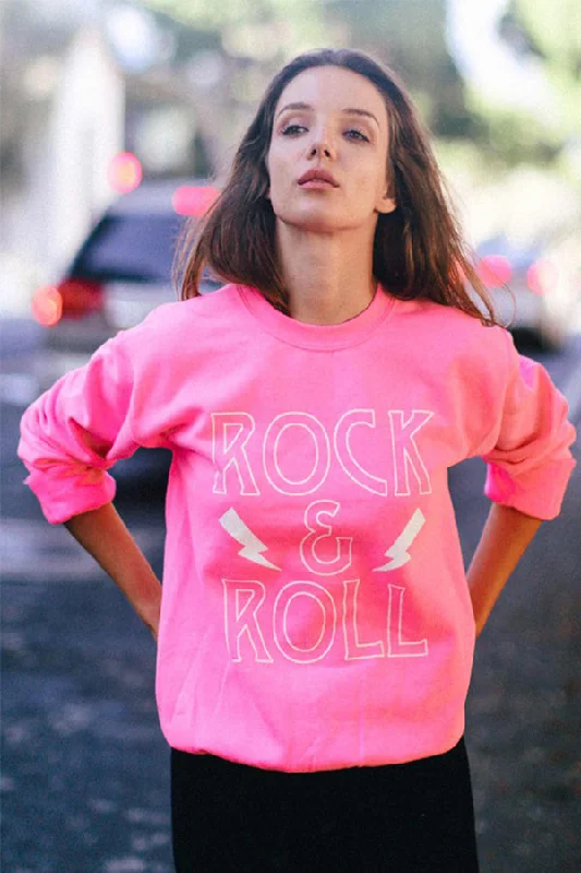 BK Brand ‘Rock & Roll’ Sweatshirt Hoodie with Hem Drawcord Adjustable Customizable