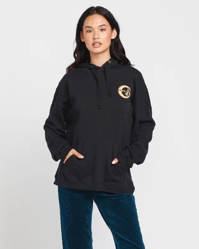 Gold In Hour Hoodie - Black Hoodie Dress Longline Feminine