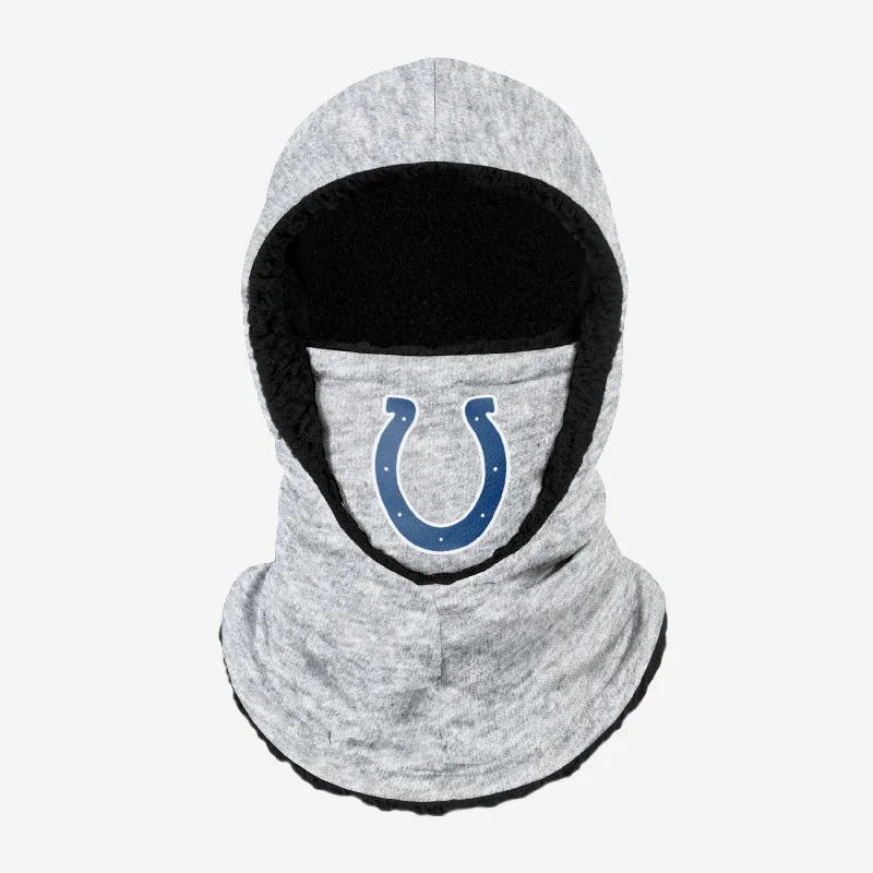 Indianapolis Colts Heather Grey Big Logo Hooded Gaiter Hoodie with Drawcord Adjustable Secure