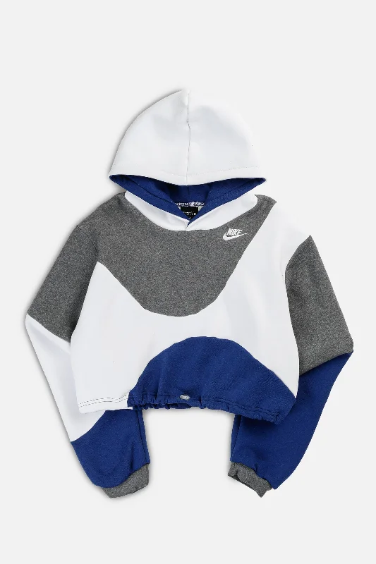 Rework Nike Wave Crop Sweatshirt - M Hoodie with Turtle Neck Cozy Winter