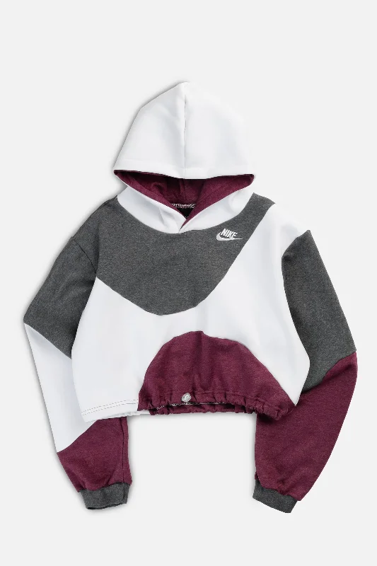 Rework Nike Wave Crop Sweatshirt - S Hoodie with Set-In Sleeves Structured Classic