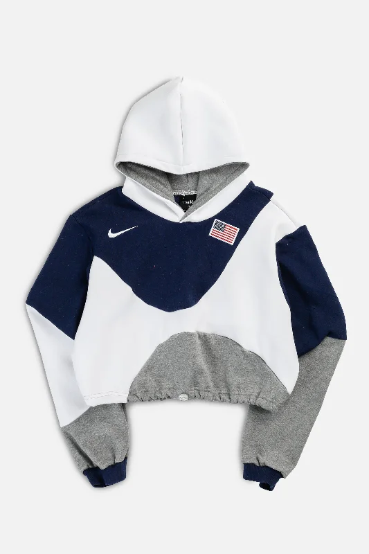 Rework Nike Wave Crop Sweatshirt - S Hoodie with Hood Adjustable Protection