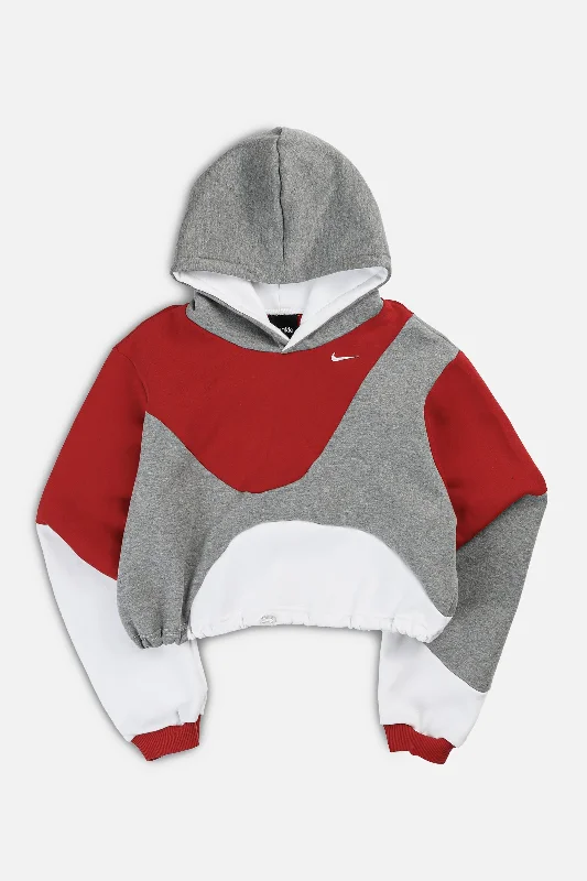 Rework Nike Wave Crop Sweatshirt - XS Hoodie with Hood Adjustable Protection