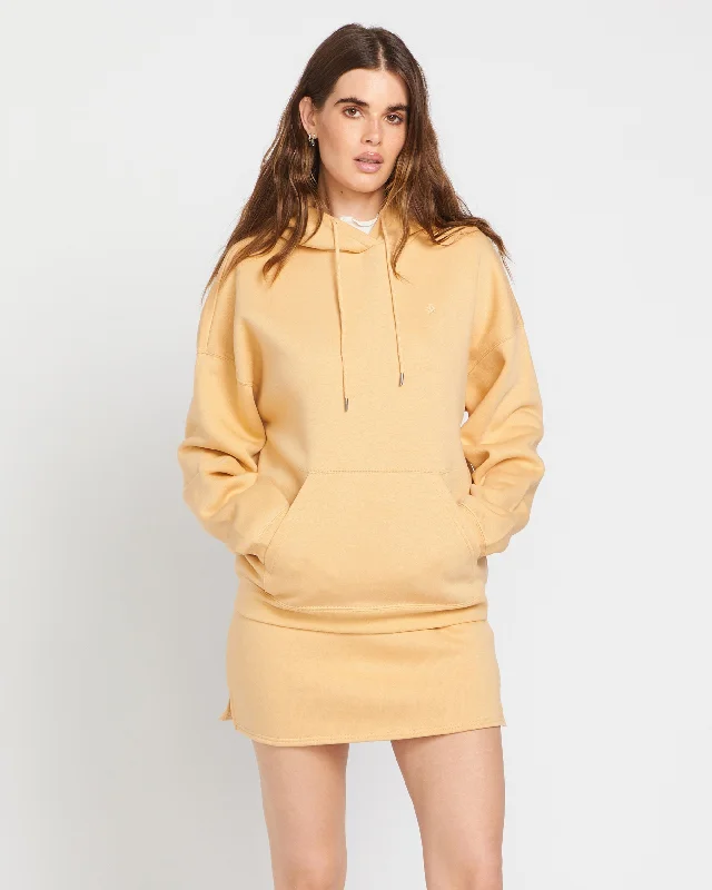 Stone Heart Up Hoodie - Sand Hoodie with Belted Waist Structured Tailored