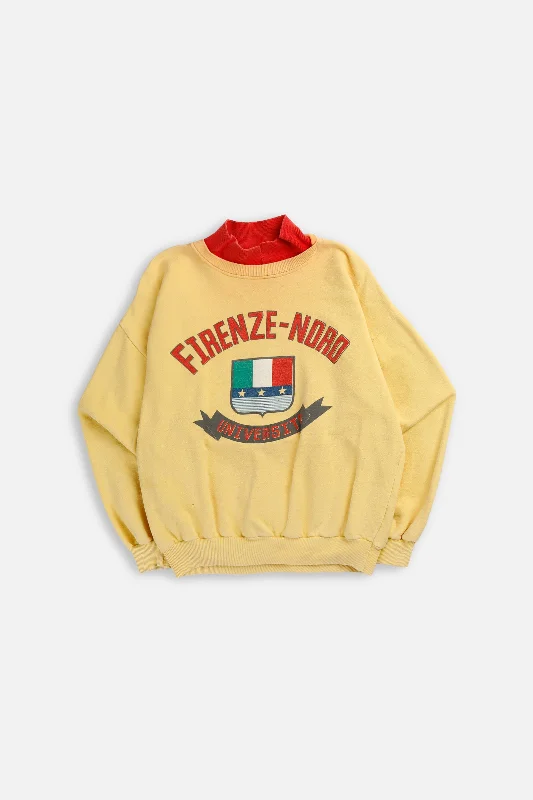 Vintage Firenze-Noro University Sweatshirt - S Hoodie with Front Slit Layering Stylish