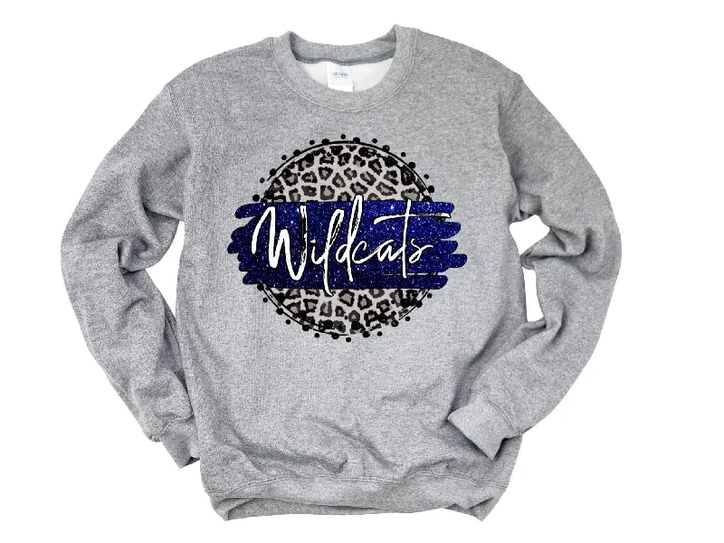 Adult Wildcats Royal Blue Sweatshirt Hoodie with Camouflage Military Edgy