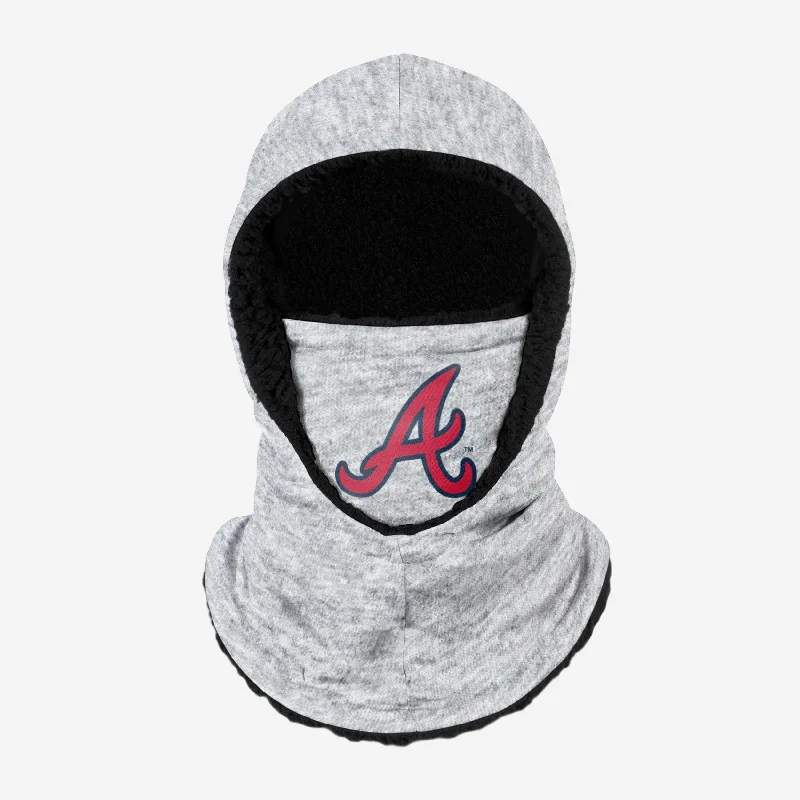 Atlanta Braves Heather Grey Big Logo Hooded Gaiter Hoodie with Emblem Brand Identity