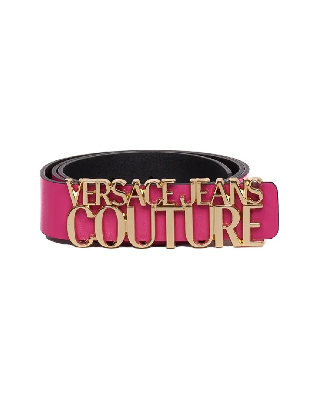 Versace Jeans Couture Leather Belt Casual Straight-Leg Jeans