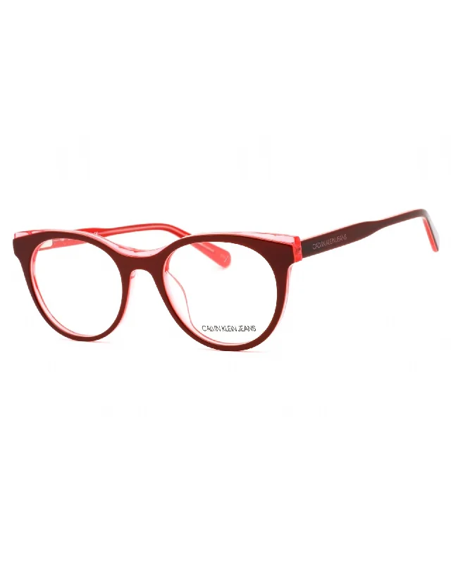 Calvin Klein Jeans  KJ707 Round Eyeglasses - Red Fashionable Raw Hem Bootcut Jeans